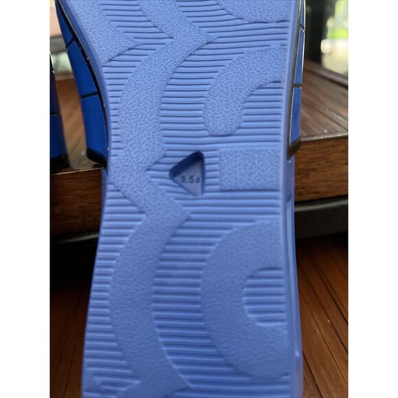 GOATS Black/Blue Stripe Comfortable Slip On Slide Sz 9.5 Women New Nordstrom - Picture 4 of 6